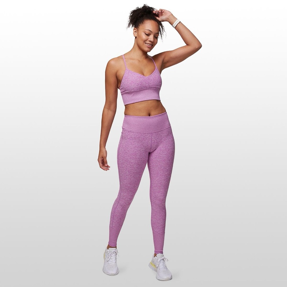 NWT Alo Yoga Alosoft Electric Violet Heather Set lounge leggings Lavish Bra